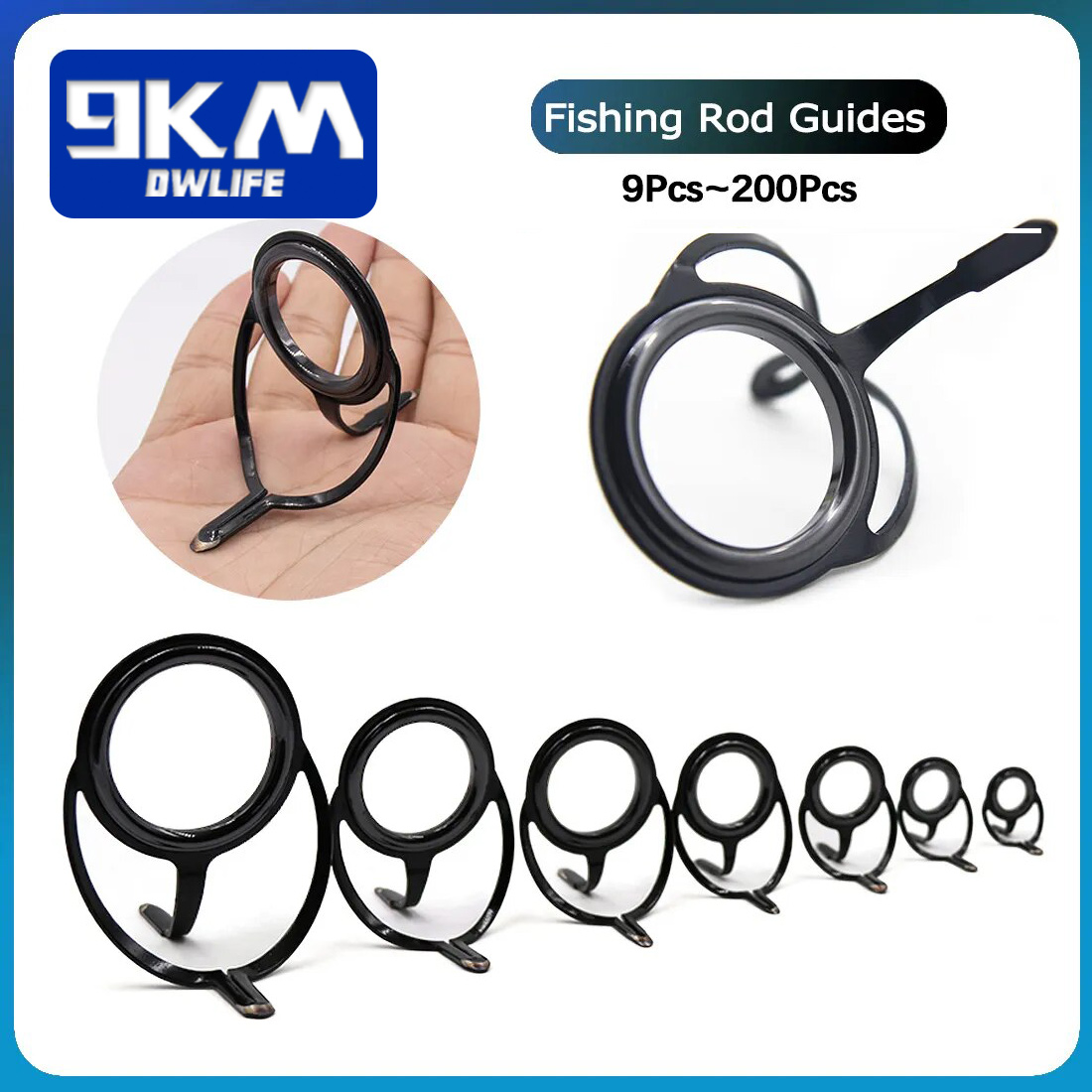 Fishing Rod Guide Replacement - الصيد رود طقم تصليح الغزل قضيب