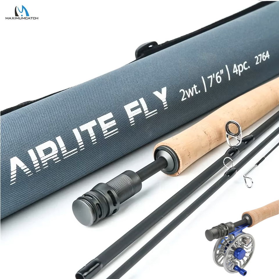 Fishing Rod Ice - MAXIMUMCATCH 7.5-10ft 2/3WT Airlite متوسطة سريعة