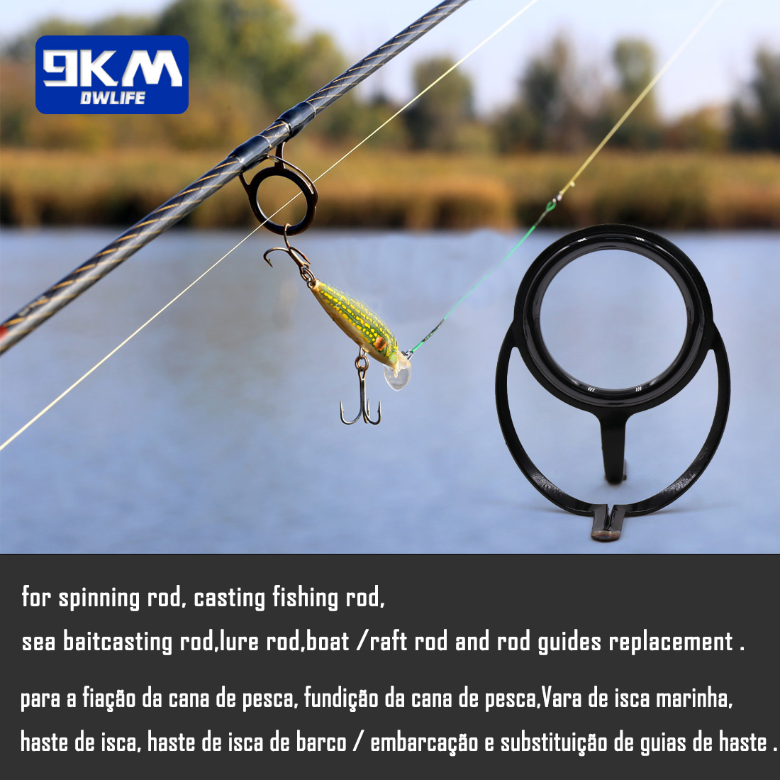 الصيد رود طقم تصليح الغزل قضيب - مراجعة Fishing Rod Guide Replacement وسعره