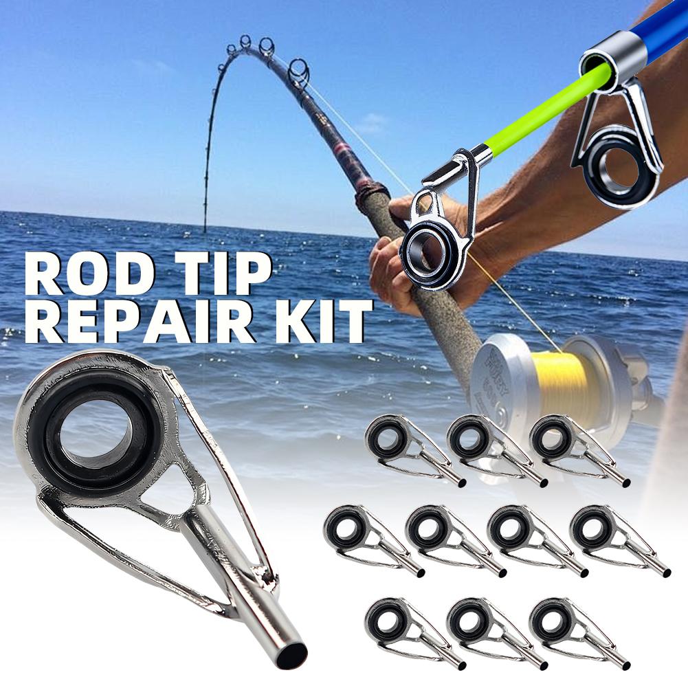 طقم إصلاح رؤوس صنارات الصيد 10 - مراجعة Fishing Rod Guide Replacement وسعره